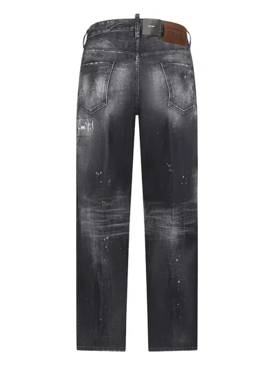 Dsquared2 Distressed Straight-leg Jeans In Gray