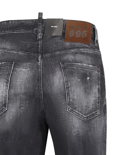 Dsquared2 Distressed Straight-leg Jeans In Gray