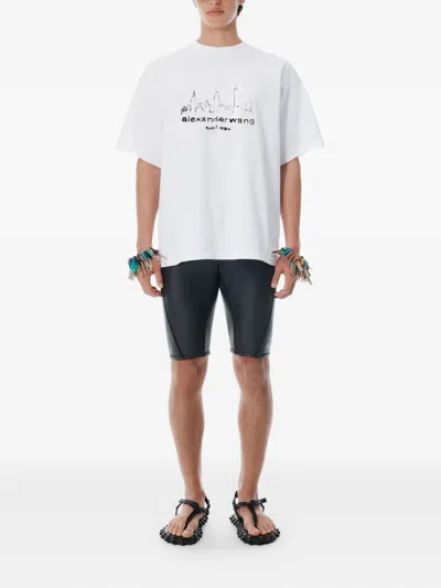 Alexander Wang White Cotton Oversized Logo T-shirt In White