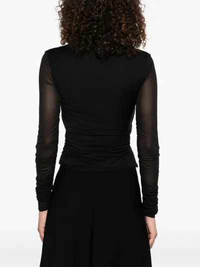 Max Mara Mesh-sleeve Blouse