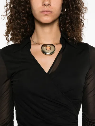 Max Mara Mesh-sleeve Blouse