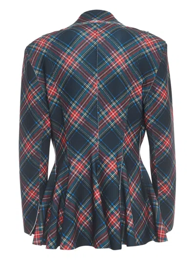 Pre-owned Norma Kamali Vintage  Plaid Peplum Jacket