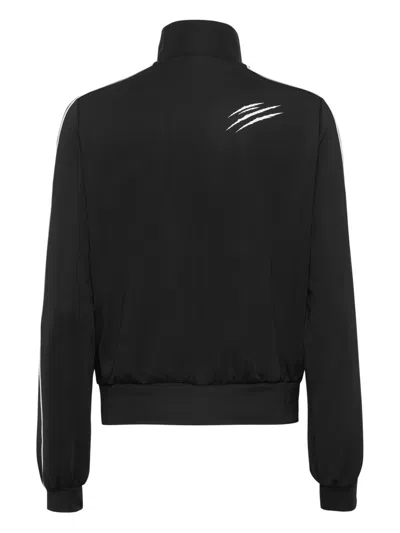 Plein Sport Zip-up Track Jacket In Black