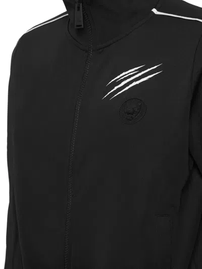 Plein Sport Zip-up Track Jacket In Black
