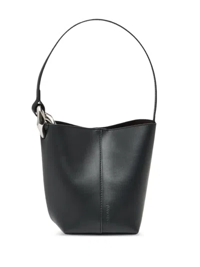 Jw Anderson Borsa A Secchiello Jwa Corner Piccola In Pelle Nera Donna In Black