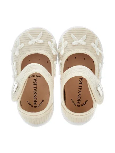 Monnalisa Bow-embellished Ballet Flats In Neutral