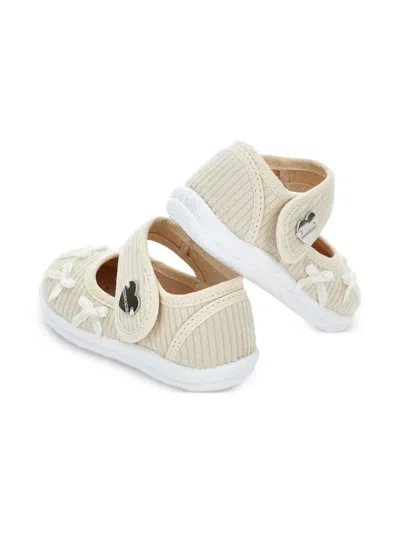 Monnalisa Bow-embellished Ballet Flats In Neutral