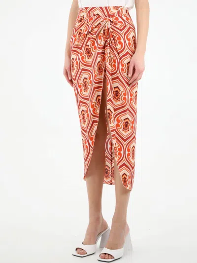 Etro Sarong Skirt With Graphic Print