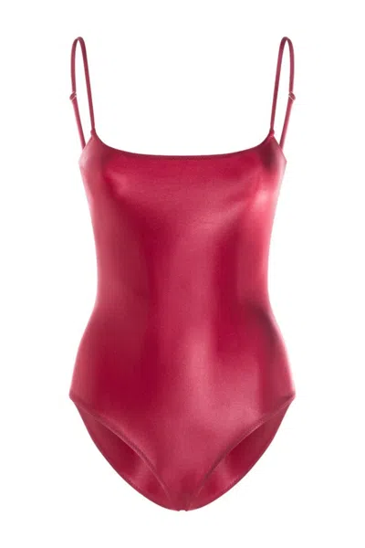 Fiorucci Burgundy Strappy Bodysuit In Red