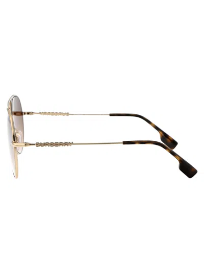 Burberry Eyewear Logo-plaque Pilot-frame Sunglasses In Gold