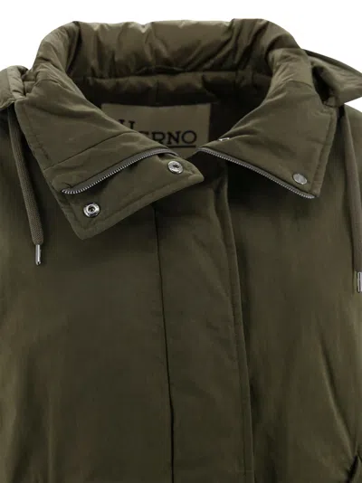 Herno Puffer Jackets With Drawstring Hem And Hood In Green