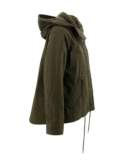 Herno Puffer Jackets With Drawstring Hem And Hood In Green