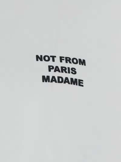 Drôle De Monsieur White Crewneck T-shirt With Slogan Print On The Front And Back