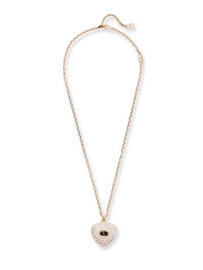 Valentino Coeur Royal Metal, Enamel And Crystals Necklace