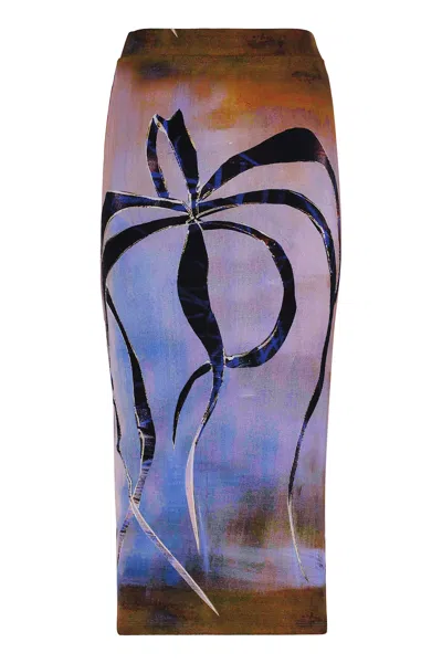 Louisa Ballou Printed Midi Skirt