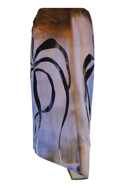 Louisa Ballou Enigma Printed Midi Skirt