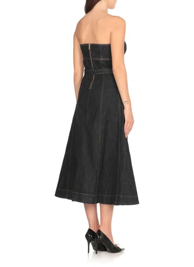 Self-portrait Denim Bandeau Midi Dress