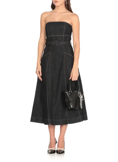 Self-portrait Denim Bandeau Midi Dress