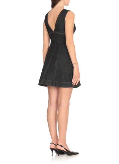 Self-portrait Navy Blue Dress With Bustier Neckline And Zip Detail In Blue