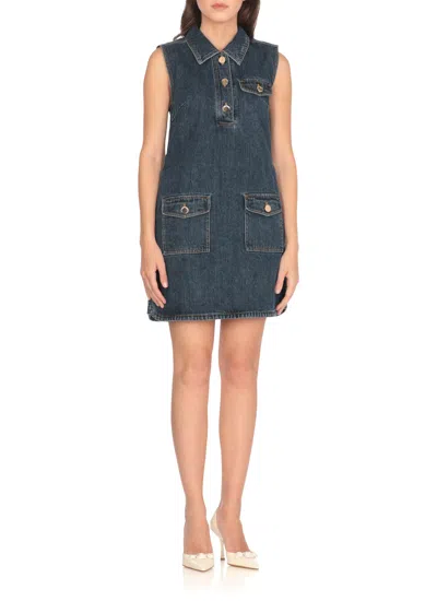 Self-portrait Self Portrait Women Denim Sleeveless Mini Dress