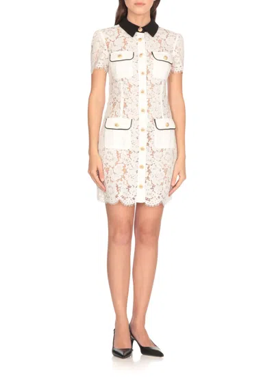 Self-portrait Floral Lace Mini Shirtdress