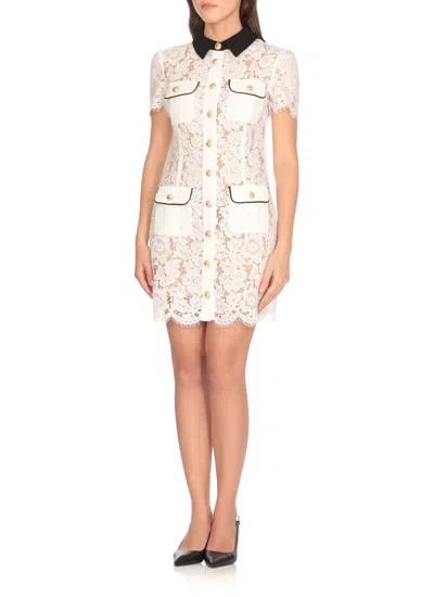 Self-portrait Floral Lace Mini Shirtdress