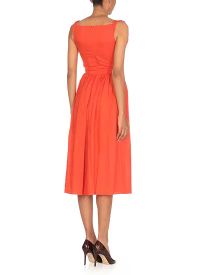 Vivienne Westwood Draped Neckline Midi Dress With Gathered Waist