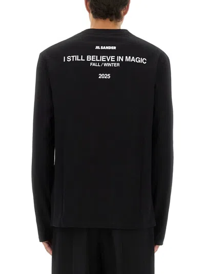 Jil Sander Logo-print Cotton T-shirt In Black