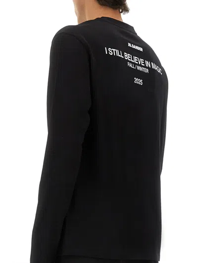 Jil Sander Logo-print Cotton T-shirt In Black