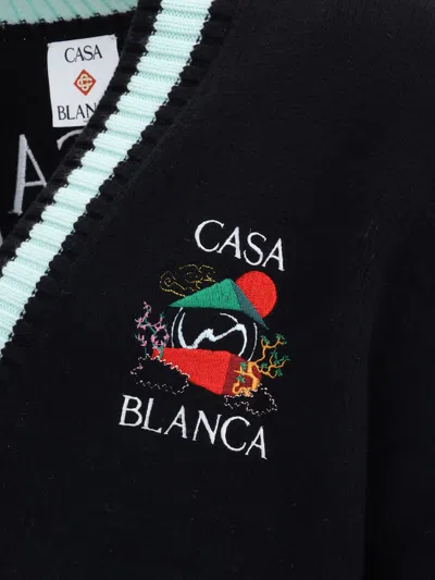 Casablanca Merino Embroidery Cardigan