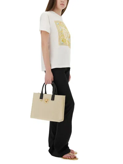 Versace Underwater Baroque Graphic Print Crew Neck T-shirt In White