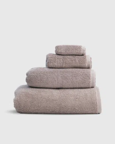Teema Towels Ribbed Bath Towels In Latte, Full Set In Neutral