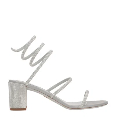 René Caovilla Rene Caovilla Cleo Ankle Strap Embellished Sandals In Gray