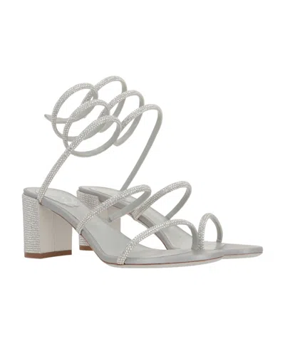 René Caovilla Rene Caovilla Cleo Ankle Strap Embellished Sandals In Gray