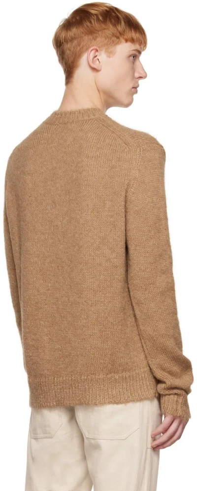 Jil Sander Alpaca Blend Bouclé Sweater In Brown