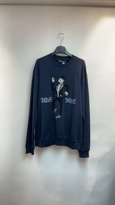 Dolce & Gabbana Long Sleeve Sweatshirt In Blue