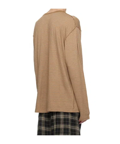 Hope Brown Exposed Seam Long Sleeve T-shirt In Brown