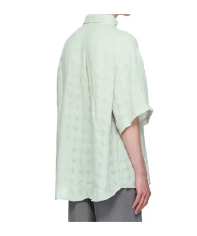Hope Green Linen Shirt In Gray