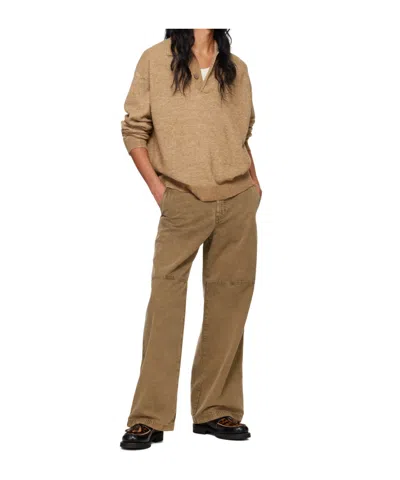 Hope Beige Preppy Polo Sweater In Neutral