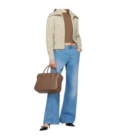 Ferragamo Knitted Blouson In Neutral