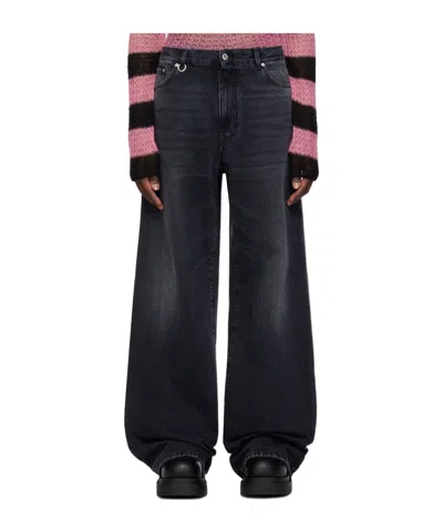 We11 Done Black Tuck-detail Jeans In Black