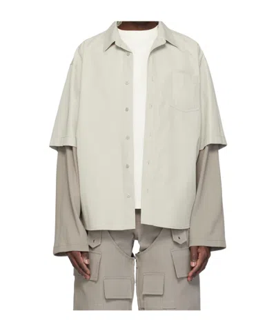 We11 Done Gray Layered Shirt In Multi
