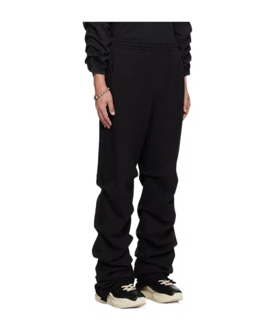 We11 Done Black Wrinkled Straight Jogger Sweatpants In Black