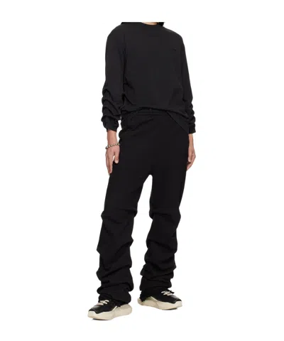 We11 Done Black Wrinkled Straight Jogger Sweatpants In Black