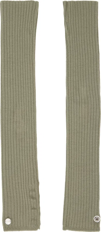 Rick Owens Green Hollywood Rasato Knit Arm Warmers In Green