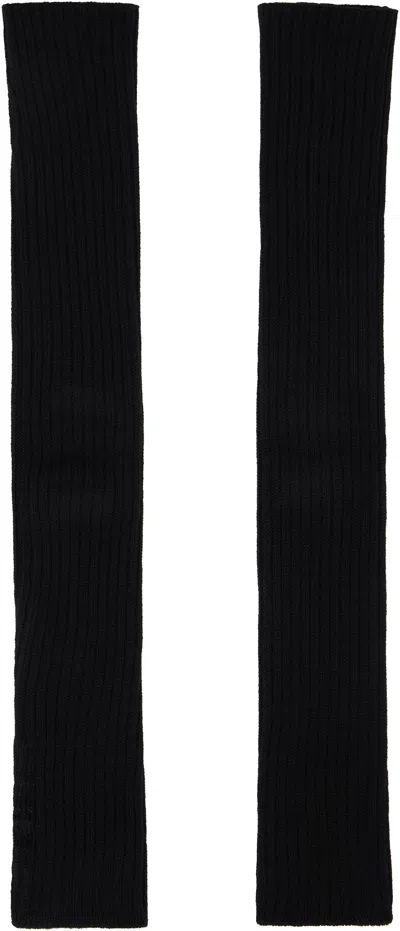 Rick Owens Black Porterville Ribbed Arm Warmers In Black