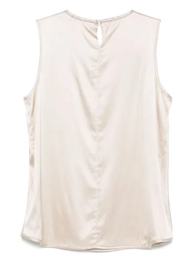 Peserico Sleeveless Crewneck Tank Top With Curved Hem
