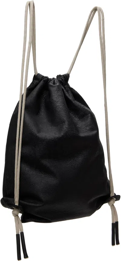 Rick Owens Black Hollywood Drawstring Backpack