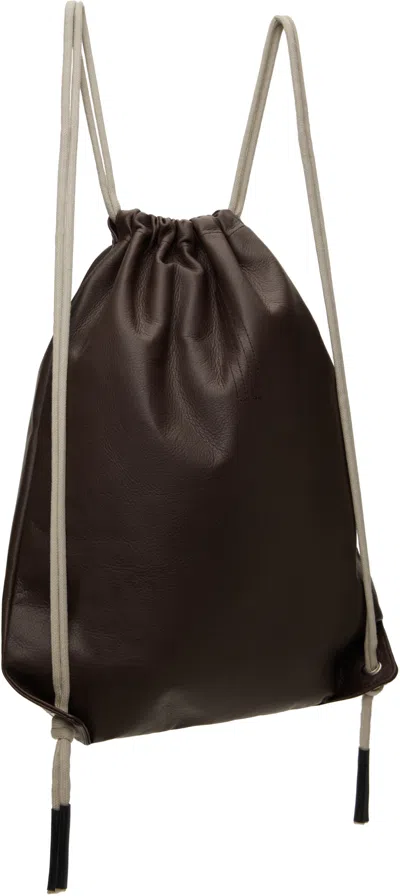 Rick Owens Brown Hollywood Drawstring Backpack