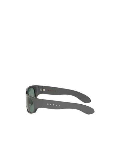 Marni Gray Uailus Sunglasses In Green